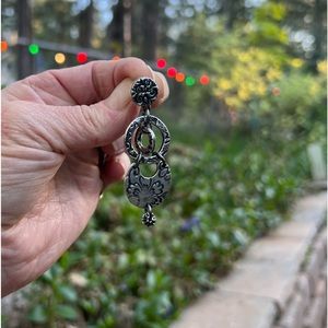 Antique Silver Tierra Cast Jardin Layered Dangle Earrings